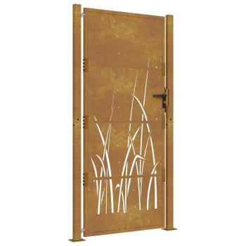Gartentor 100x175 cm Cortenstahl Gras-Design