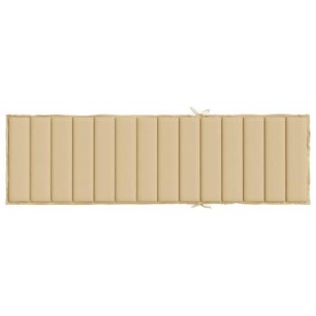 Sonnenliegen-Auflage Melange Beige 200x50x4 cm Stoff