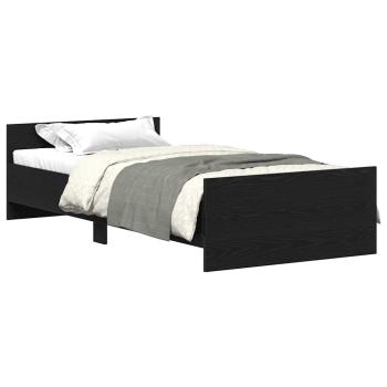 Bettgestell ohne Matratze Schwarz Eichen-Optik 90x200 cm