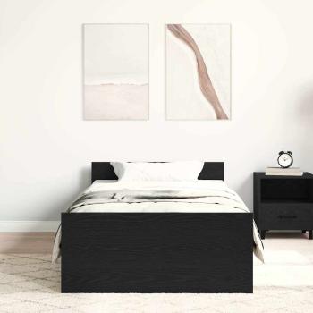 Bettgestell ohne Matratze Schwarz Eichen-Optik 90x200 cm