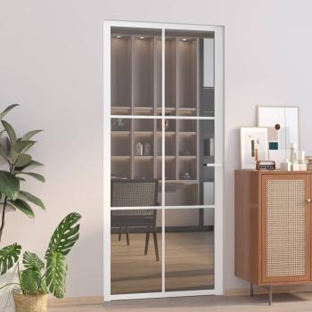 ARDEBO.de - Innentür 93x201,5 cm Weiß ESG-Glas und Aluminium