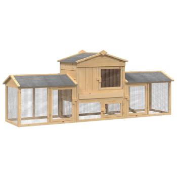 ARDEBO.de - Hühnerunterkunft 3 stk. Braun 225 x 60 x 89 cm