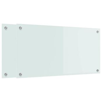 Küchenrückwand 2 Stk. Weiß 80 x 40 cm Gehärtetes Glas