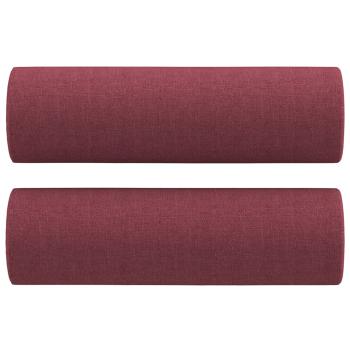 3-Sitzer-Sofa mit Zierkissen Weinrot 180 cm Stoff