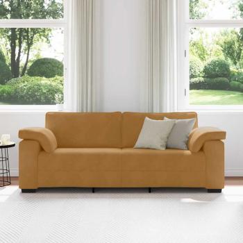 3-Sitzer-Sofa Braun 220x77x82 cm Samt