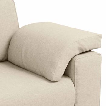 Sofa 3 pcs Beige 219 x 80 x 82 cm Leinenmischgewebe