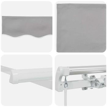 Einziehbare Markise Hellgrau 400 x 200 cm Stoff