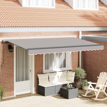 ARDEBO.de - Einziehbare Markise Hellgrau 400 x 200 cm Stoff
