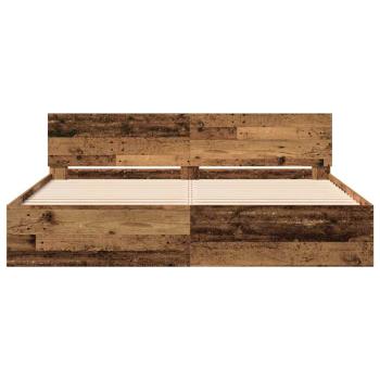 Bettgestell mit Kopfteil mit Kopfteil Altholz 203 x 185 x 70 cm