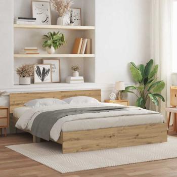 ARDEBO.de - Bettgestell mit Kopfteil Artisan-Eiche 203 x 185 x 70 cm