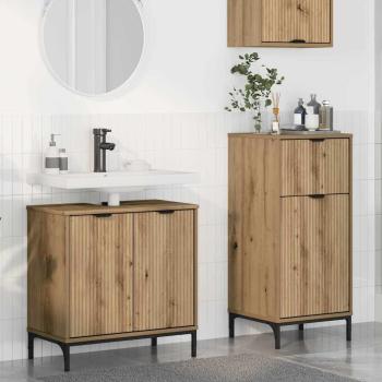 ARDEBO.de - Badezimmermöbel-Set 2 Stk. Artisan-Eiche Sperrholz und Metall