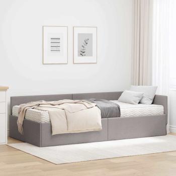 ARDEBO.de - Eckbettgestell mit Matratze Sonstiges 2 Stk. Taupe Stoff