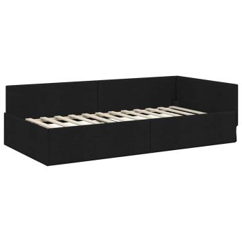Eckbettgestell mit Matratze Sonstiges 2 stk. Schwarz Stoff