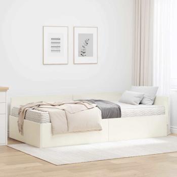 ARDEBO.de - Eckbettgestell mit Matratze Sonstiges 2 stk. Creme Samt