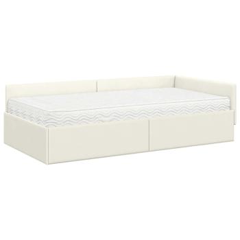 Eckbettgestell mit Matratze Sonstiges 2 stk. Creme Samt