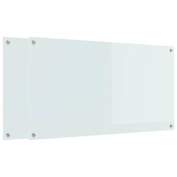 Küchenrückwand 2 stk. Weiß 110 x 60 cm Gehärtetes Glas