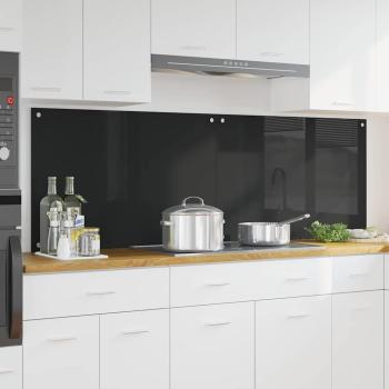 ARDEBO.de - Küchenrückwand 2 Stk. Schwarz 90 x 60 cm Gehärtetes Glas