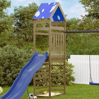 ARDEBO.de - Spielturm Braun 52,5 x 85 x 265 cm Massives impr?gniertes Holz