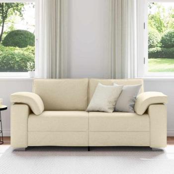 Zweisitzer-Sofa Creme 180 cm Stoff