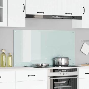 ARDEBO.de - Küchenrückwand Weiß 120 x 60 cm Gehärtetes Glas