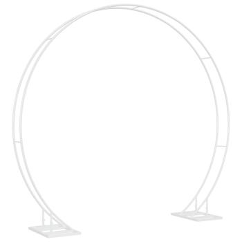 Doppelter Hochzeitsbogen Weiß 220 x 45 x 200 cm Stahl