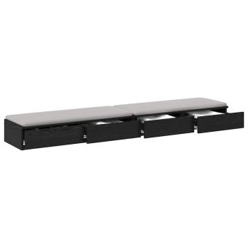Bettschubladen Schwarz Eichen-Optik 180 x 36,5 x 16,5 cm