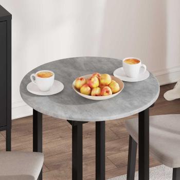Tischplatte Ø 60 x 1,5 cm Rund Holzwerkstoff Betongrau