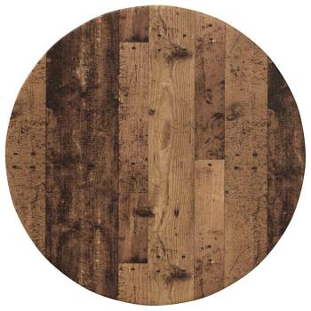 Tischplatte Ø 60 x 1,5 cm Rund Holzwerkstoff Altholz
