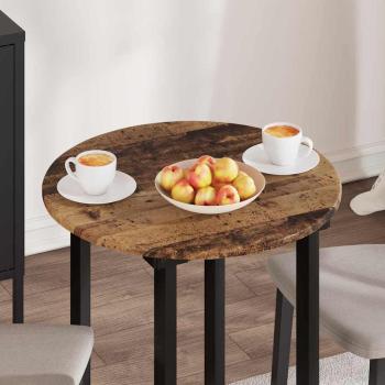 Tischplatte Ø 60 x 1,5 cm Rund Holzwerkstoff Altholz
