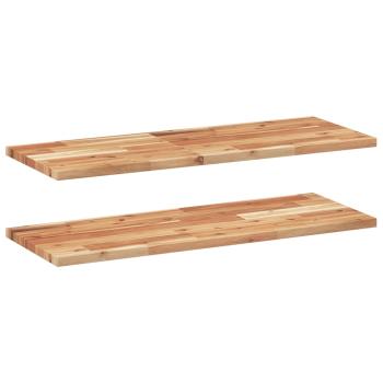 Schweberegale 2 Stk. 80x30x2 cm Massivholz Akazie Ölbehandelt