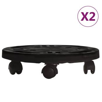Pflanzenroller 2 Stk. 30 cm Durchmesser Schwarz 170 kg