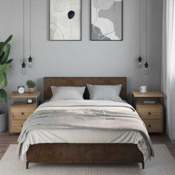Nachttische 2 Stk. Artisan-Eiche 44x45x60 cm Holzwerkstoff