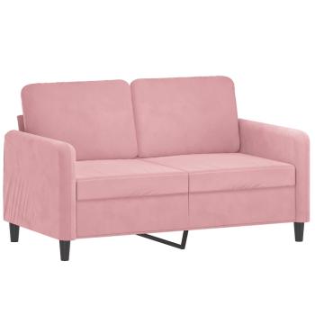 3-tlg. Sofagarnitur mit Kissen Rosa Samt