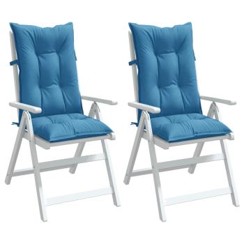 ARDEBO.de - Hochlehner-Auflagen 2 Stk. Melange Blau 120x50x7 cm Stoff