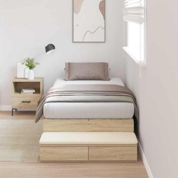 ARDEBO.de - Aufbewahrungsbettgestell Sonoma-Eiche 80 cm Holzwerkstoff
