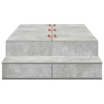 Aufbewahrungsbettgestell Beton Grau 90 cm Holzwerkstoff