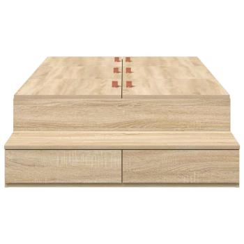 Aufbewahrungsbettgestell Sonoma-Eiche 90 cm Holzwerkstoff