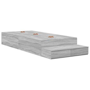Aufbewahrungsbettgestell Graues Sonoma 90 cm Holzwerkstoff
