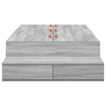 Aufbewahrungsbettgestell Graues Sonoma 90 cm Holzwerkstoff