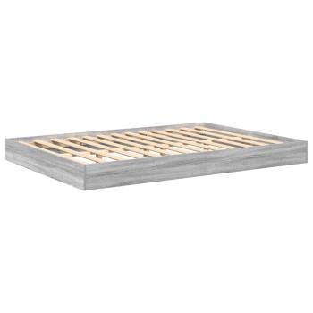 Bücherregal-Bett Grau Sonoma 160 x 200 cm Holzwerkstoff