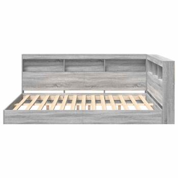 Bücherregal-Bett Grau Sonoma 160 x 200 cm Holzwerkstoff