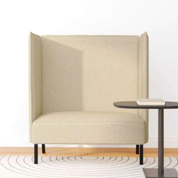 Hoher Rücken Sofa 101cm Creme Stoff