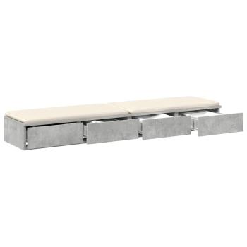 Bettschubladen Beton Grau 150 x 36,5 x 16,5 cm Holzwerkstoff