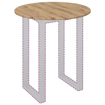 Tischplatte Ø 80 x 1,5 cm Rund Holzwerkstoff Artisan-Eiche