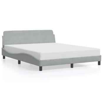 Bettgestell "Dover" Hellgrau 152x203 cm Samt