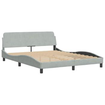Bettgestell "Dover" Hellgrau 152x203 cm Samt