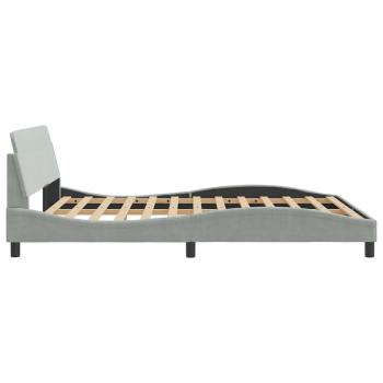 Bettgestell "Dover" Hellgrau 152x203 cm Samt