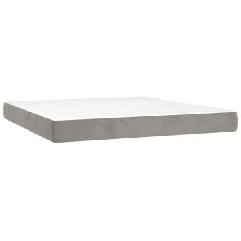Taschenfederkernmatratze Mittel Hellgrau 152x203x20 cm Samt