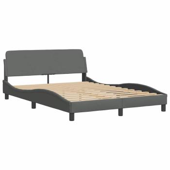 Bettgestell "Dover" Dunkelgrau 137x190 cm Stoff