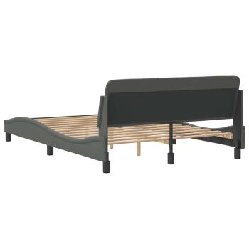 Bettgestell "Dover" Dunkelgrau 137x190 cm Stoff